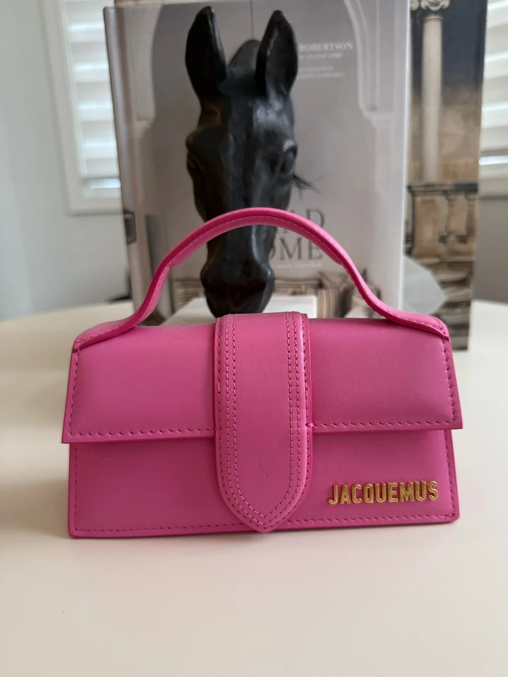 Hot‑Pink Jacquemus Rectangular Flap Two‑Way Carry Mini Purse - Picture 3 of 3